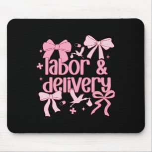 Women Labour And Delivery Nurse Grad Coquette Pink Mouse Pad