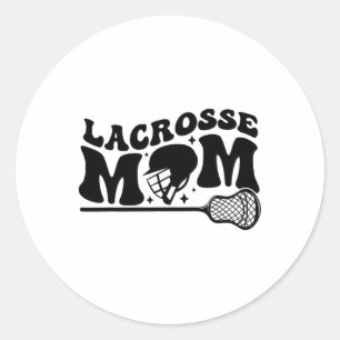 Women Lacrosse Mum Lacrosse Stick Wife  Classic Round Sticker