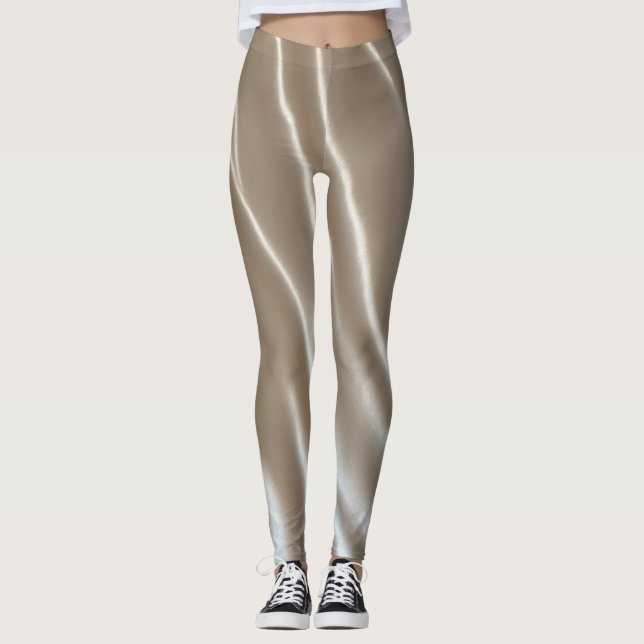 women leggings shiny white chrome (Front)
