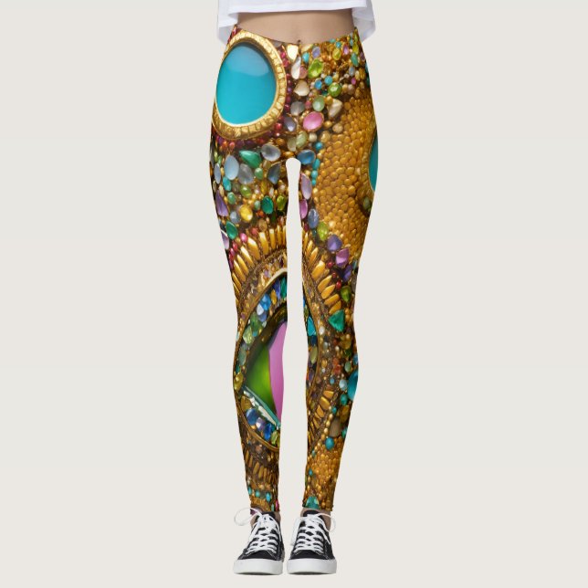 women leggings with stone and gems  (Front)