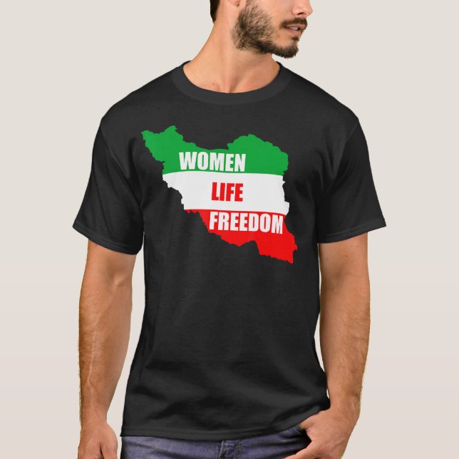Women Life Freedom Free Iran We Stand with the Wom T-Shirt (Front)