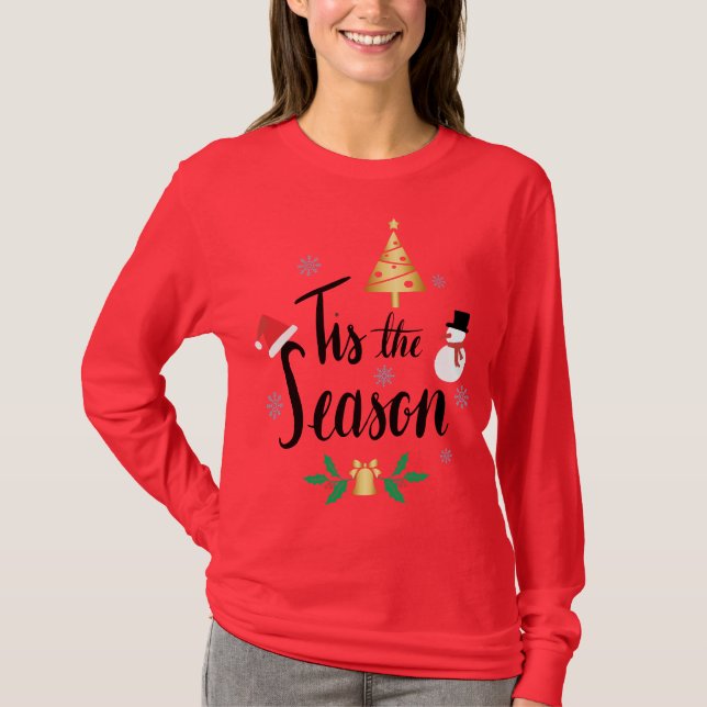 Women Long Sleeve Christmas T Shirt (Front)