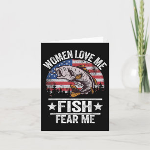 Women Love Me Fish Fear Me Men Vintage Funny B Fis Card