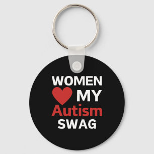 Women Love My Autism Swag Funny Girls Heart Autism Key Ring