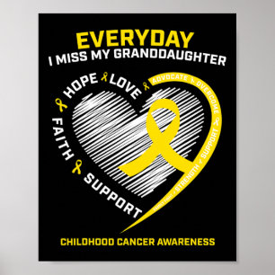 Women Loving Memory Granddaughter Childhood Cancer Poster