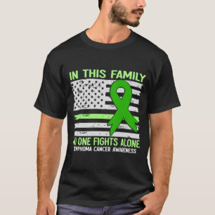 Women Lymphoma Cancer Flag Usa Lymphoma Cancer T-Shirt