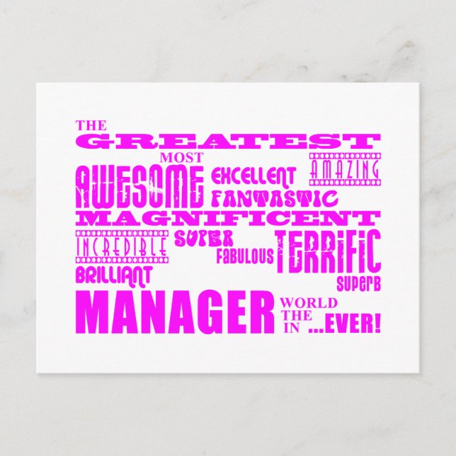 Women Managers & Bosses : Greatest Manager Postcard (Front)