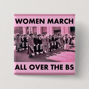Women March All Over the BS 2 Inch Square Button