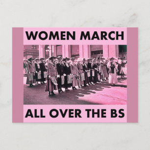 Women March All Over the BS Postcard