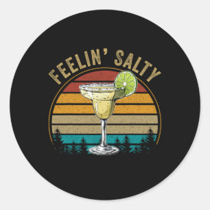 Women Margarita-shirt Feeling Salty Cinco De Mayo  Classic Round Sticker