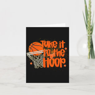 Women men basketball heart hoop kids game day card