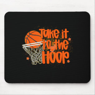 Women men basketball heart hoop kids game day mouse pad