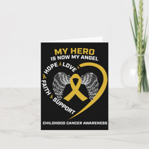 Women Men Hero Is Angel Childhood Cancer Awareness Card