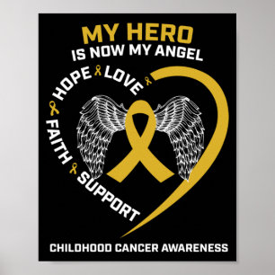 Women Men Hero Is Angel Childhood Cancer Awareness Poster