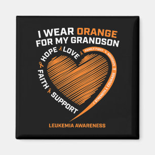 Women Men I Wear Orange For My Grandson Leukaemia Magnet