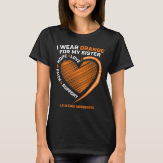 Women Men I Wear Orange For My Sister Leukaemia Aw T-Shirt