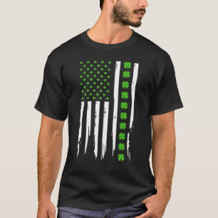 Women Men Ireland Clover U.S. Flag Shirt St Patric