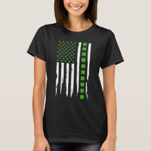 Women Men Ireland Clover U.S. Flag Shirt St Patric