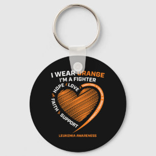 Women Men Kids Fighter Gift I Wear Orange Leukaemi Key Ring
