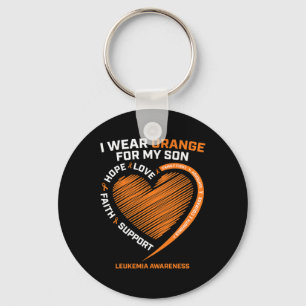 Women Men Mum Dad Wear Orange For My Son Leukaemia Key Ring