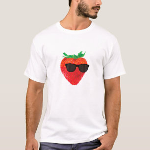 Women-Mens-Kids Cool Strawberry With Sunglasses T-Shirt