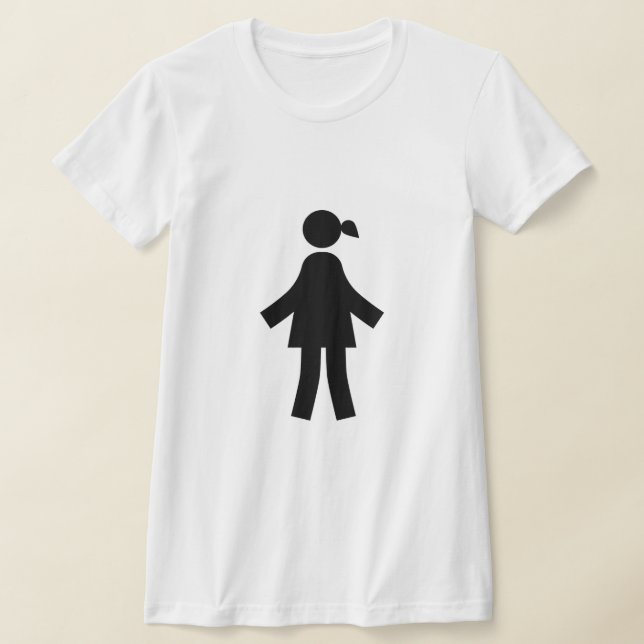 Women Minimalist Stick Figure Icon T-shirt (Laydown)