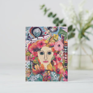 Women Mixed Media Inspirational Art Greeting Card