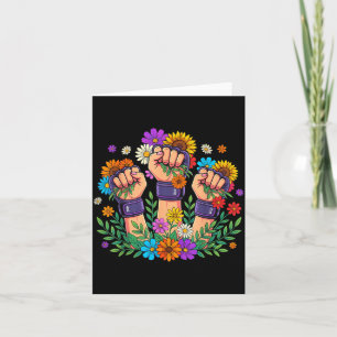 Women MMA Fighter Floral Boxing Gloves Strength Card