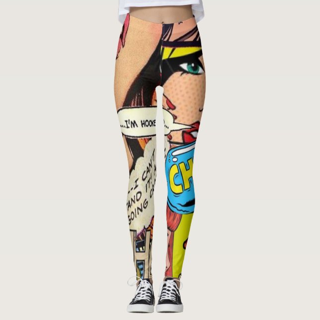 Women modern pop art aesthetic design T-Shirt Leggings (Front)