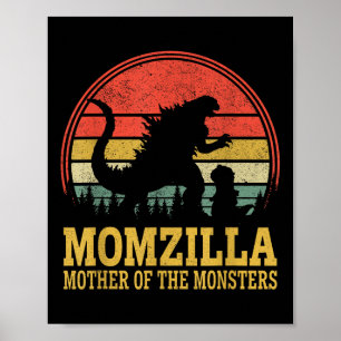 Women Momzilla Mother Of Monsters Vintage Mothers Poster