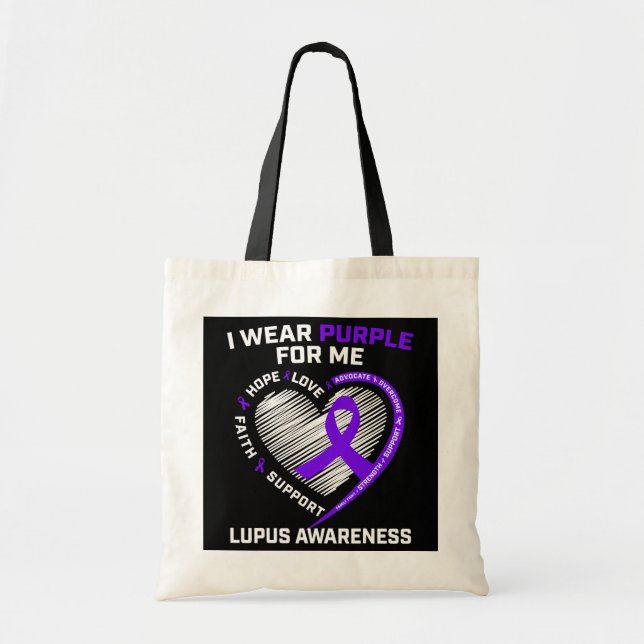Women Mum I Wear Purple For Me Lupus Awareness Tote Bag (Front)