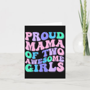 Women mum of 2 girls two daughters mother's day card