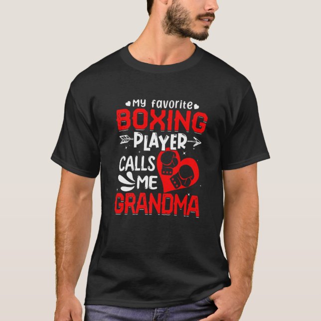 Women My Favourite Boxing Player Calls Me Grandma T-Shirt (Front)