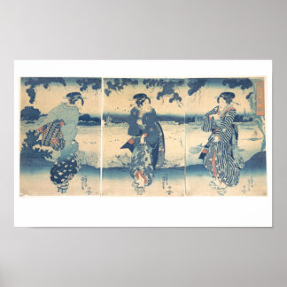 Women Near a River-Utagawa Kuniyoshi Poster