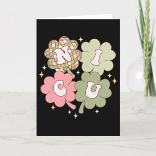 Women Nicu Nurse St Patrick's Day Neonatal Icu Sha Card