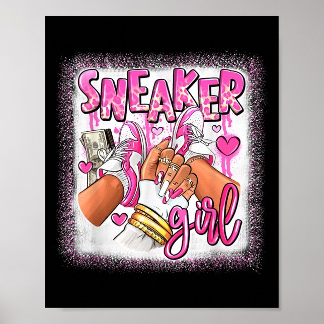Women Nk And White Sneaker Girl, Funny Sneaker Gir Poster (Front)