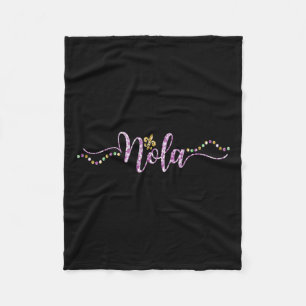 Women Nola Mardi Gras Carnival Mardi Fleece Blanket
