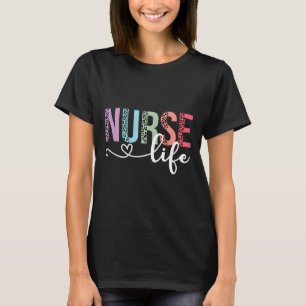 Women Nurse Life Rn Lpn Cna Leopard Nurse Week Hea T-Shirt