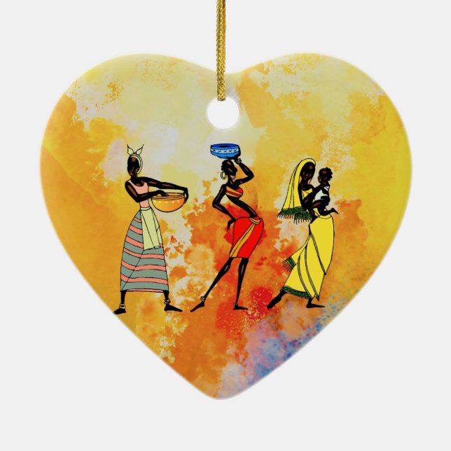 Women of Africa Ceramic Tree Decoration (Back)