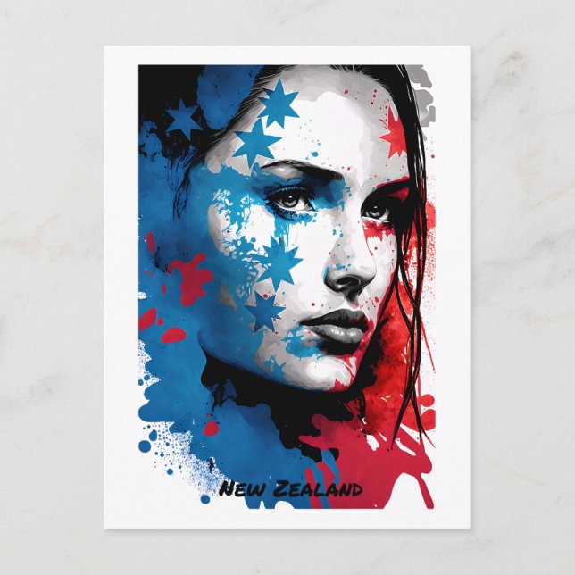 Women of New Zealand: Abstract Painting Postcard (Front)