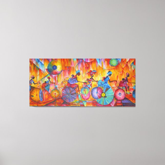 Women on Wheels stretched canvas print. (Front)
