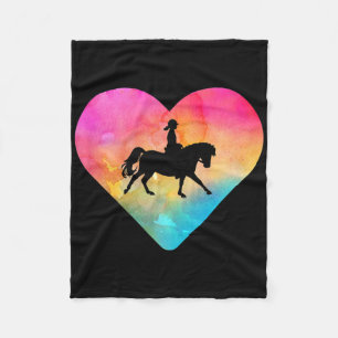 Women Or Girls Horseback Riding Tie Dye Watercolor Fleece Blanket