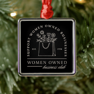 Women owned business club support girl boss black metal tree decoration