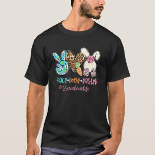 Women Peace Love Easter Grandma Life Bunny Rabbit  T-Shirt