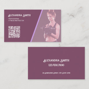 Women Personal Trainer Custom QR Business Card
