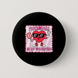 Women pickleball heart cute pickleball is 6 cm round badge