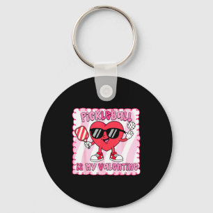 Women pickleball heart cute pickleball is key ring