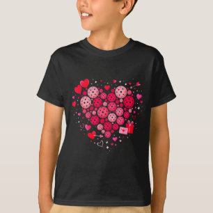 Women pickleball valentines day heart love T-Shirt