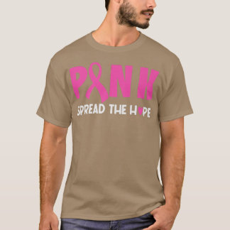 Women Pink Ribbon Spread the Hope Breast Cancer Aw T-Shirt