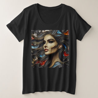 Women Plus Size T-Shirts With Art Expression 14